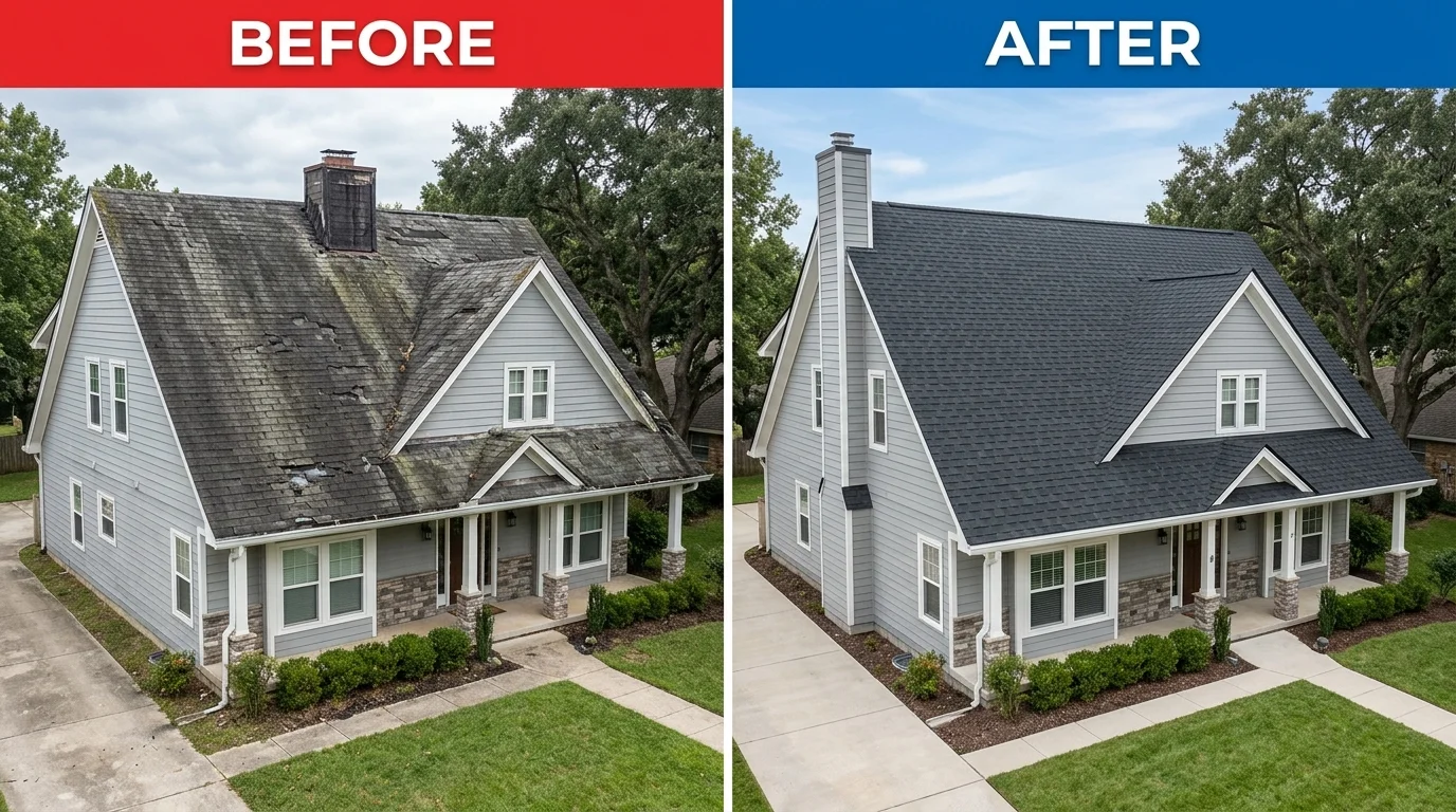 Before & After Roof Replacement recent project image
