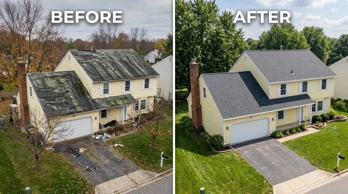 Before & After Roof Replacement recent project image